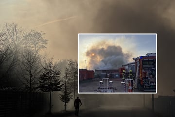 Brand bei Entsorgungsbetrieb: Dichter Rauch über Zwickau