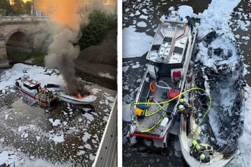 Ausgebrannte Yacht liegt auf Magdeburger Elbe - und die Besitzer sind weg