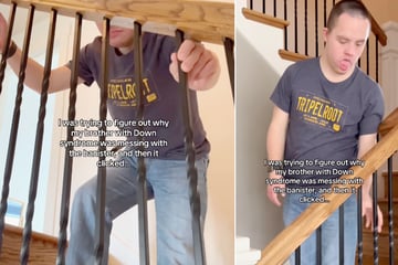 Mann mit Down-Syndrom rüttelt immer an Treppenstreben: Der Grund geht einem so nahe