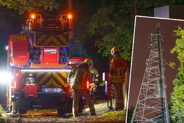 Junger Mann klettert auf Sendemast und droht Rettern mit Raketenbeschuss