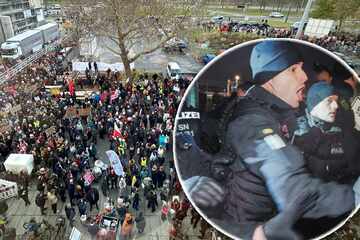 Eskalation vor Dresdner Rathaus: Protestierer biss Polizisten in Finger