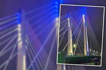 (Noch) Kein FCM-Statement: Deshalb leuchtet die Kaiser-Otto-Brücke jetzt blau-weiß