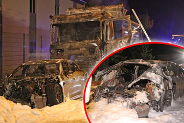 Dresden: Zwei Fahrzeuge in Flammen: Polizei ermittelt wegen Brandstiftung