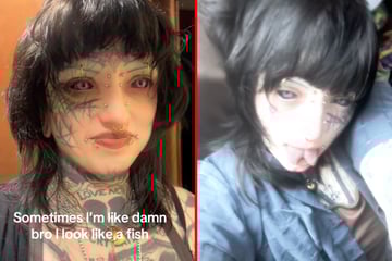Extreme ink addict moans about "looking like a fish" after tattooing eyeballs