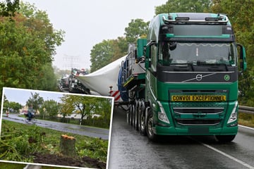 Planungspfusch bei Windrad-Transport: Hier steckt die "Energiewende" zwischen Bäumen und Laternen fest