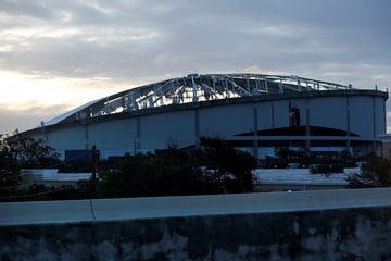 Hurricane Milton shreds Rays stadium roof in shocking footage