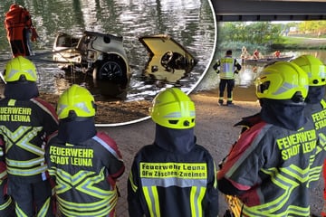 Rätselhafter Fund im Saale-Elster-Kanal: Einsatzkräfte fischen Autowrack aus dem Wasser