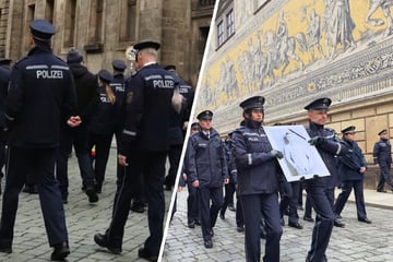 Dresden: Trauermarsch für getöteten Polizisten: 1000 Beamte erinnern an Kollegen