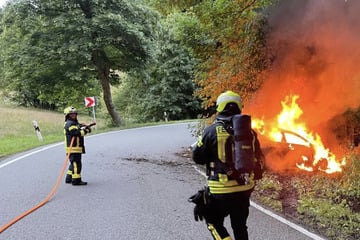 Kia brennt aus: Fahrer unter Drogen, betrunken und ohne Lappen
