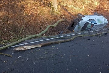 Zu schnell unterwegs gewesen: Transporter überschlägt sich im Straßengraben