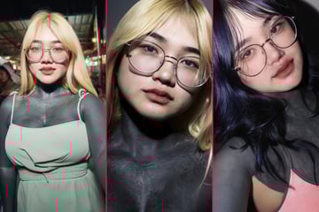 Ink-obsessed woman tattoos entire body black