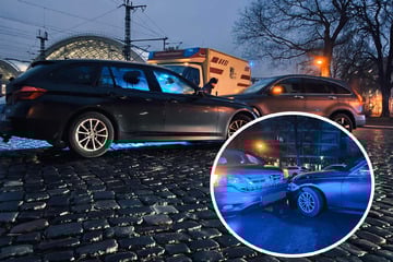 Unfall am Dresdner Hauptbahnhof: BMW und Hyundai kollidieren an Kreuzung