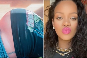 "#Preggoaf!" Rihanna shows off her baby bump in new snaps