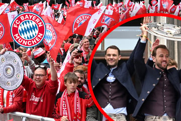 FC Bayern in Partystimmung: Meisterfeier auf dem Marienplatz in München