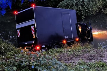 Im Altrhein gelandet: Feuerwehr befreit verletzten Fahrer aus Lkw
