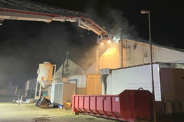 Feuerwehr im Großeinsatz: Lagerhalle mit Kräutertee brennt