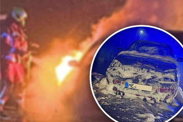 Kleinwagen geht in Flammen auf: Polizei sucht nach mysteriösem Autobrand Zeugen