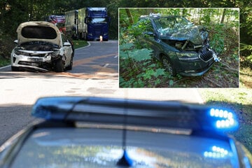 Bundesstraße in Sachsen nach Unfall gesperrt: Zwei Schwerverletzte