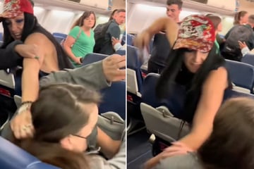 Frau rastet in Flugzeug komplett aus und greift Passagierin an