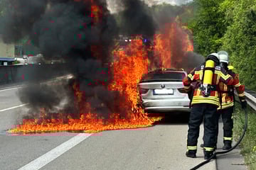 Unfall A61: Brennendes Auto auf der A61 bei Bad Kreuznach: Zehn Kilometer Stau