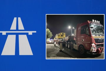 Kontrollaktion auf A4: Polizei stoppt Zwölfachser mit Kran im Schlepptau