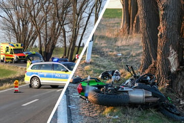Tödlicher Unfall in Sachsen: Motorradfahrerin (†56) fährt gegen Baum und stirbt sofort!