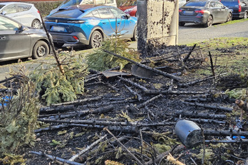 Leipzig: Weihnachtsbaum-Brand verursacht Verwüstung im Westen Leipzigs: Mehrere Autos beschädigt