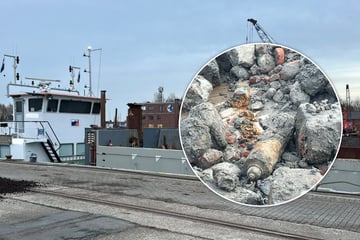 Baggerarbeiten im Hafen, dann wird es plötzlich brandgefährlich