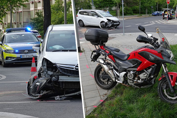 Unfall in Dresden: Motorradfahrerin auf Kreuzung von Opel erwischt!