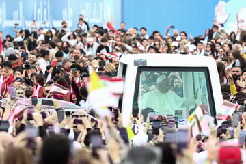 Pope Leo XIV urges Lebanon to "rise again" in historic address to tens of thousands