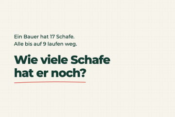 Auflösung zum Rätsel des Tages vom 24.10.2026: Wie viele Schafe hat der Bauer noch?