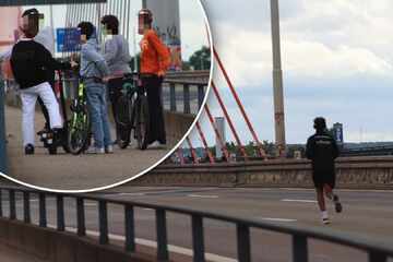 Trotz Einsturzgefahr: Bonner Nordbrücke zieht Schaulustige und Jogger an