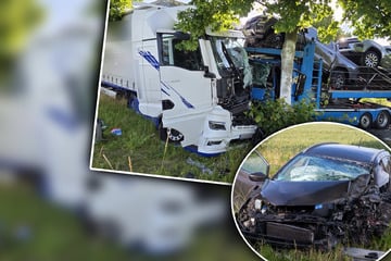 Auto kommt von Straße ab: Vollsperrung nach schwerem Crash in Leipzig