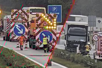 Unfall A3: Unfall A3: Laster durchbricht Mittelleitplanke