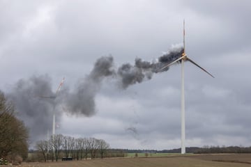 Windrad in Flammen: Feuerwehr ist machtlos