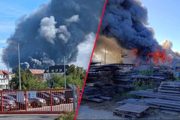 Sägewerk brennt lichterloh: Feuerwehr mit Großaufgebot vor Ort
