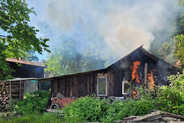 Gartenlaube brennt lichterloh, Feuerwehr im Großeinsatz