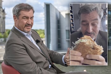 Rechtsextreme wollen Sommerinterview stören: Söder isst lieber Döner