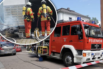 Dresden: Rauchwolke über Radebeul: Zwei Menschen bei Garagen-Brand verletzt