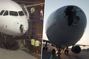 Hagel zerfetzt Flieger-Front: Passagiere geschockt - "Eine Nahtoderfahrung"