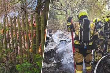 Laube abgefackelt: Feuerwehr kämpft "unter erschwerten Bedingungen"