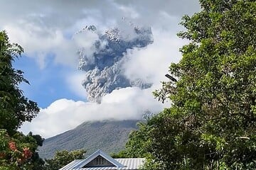 Philippines volcano sends enormous ash column into the sky in explosive eruption