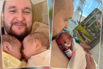 Vater liest Zwillings-Frühchen vor und rührt damit zu Tränen