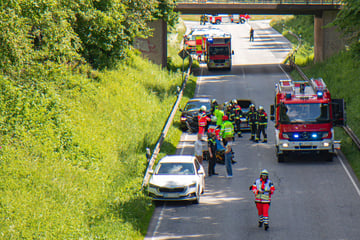 Verletzte nach Auffahrunfall auf der B201: Hubschrauber im Einsatz