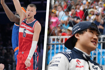 62 Zentimeter Unterschied! NBA-Star trifft auf japanischen Formel-1-Piloten