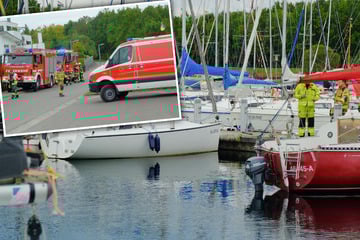 Leipzig: Feuerwehreinsatz am Cossi: Motorboot sinkt im Hafen