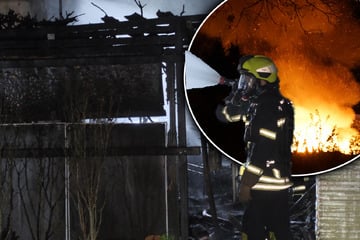 Leipzig: Nächtlicher Großeinsatz in Leipziger Gartenanlage: Vier Lauben geraten in Brand
