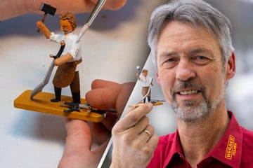 Seiffener drechselt Friedens-Schmied: "Nehme mir die Freiheit, ein Statement zu setzen"