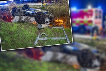 Seat überschlägt sich im Leipziger Norden: Fahrerin eingeklemmt