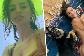 Nackt neben Hund! Emily Ratajkowski zeigt sich auf Instagram tierisch freizügig